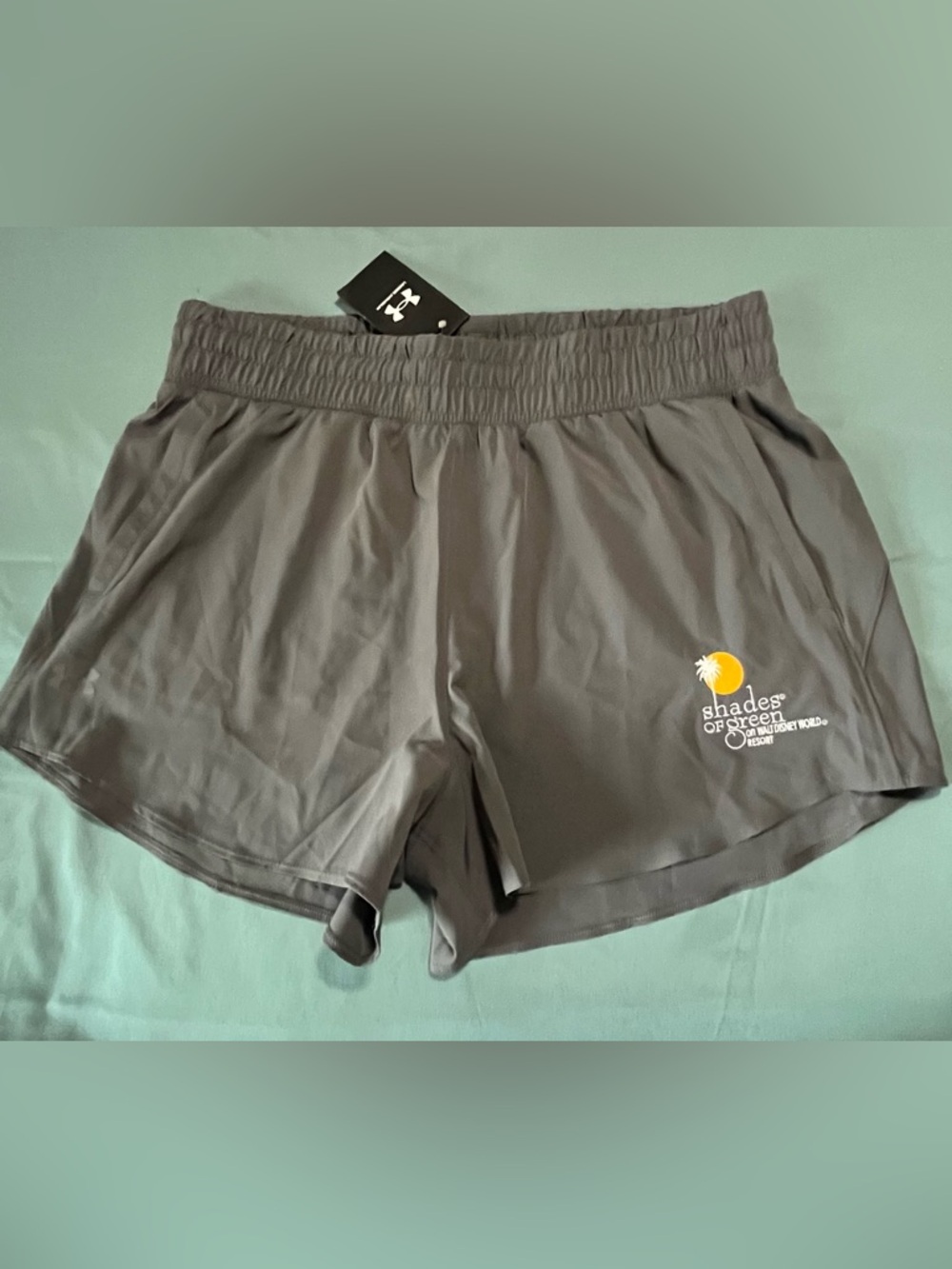Under Armor Shades of Green Resort Disney Women's Size XL Gray Shorts NWT